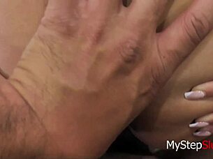 japanese teen ember snow gets intimate with older experienced partner in snowy passion