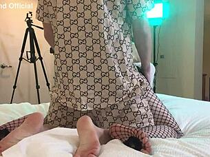 i can't resist fucking this sexy blonde tgirl rapper style bareback