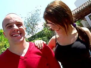 Brunette Milf Gapes Asshole Riding Monster Cock in Fishnets Heels