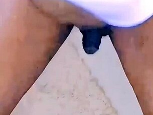 Small cock ebony shemale bends over teasing for home pov doggystyle cum