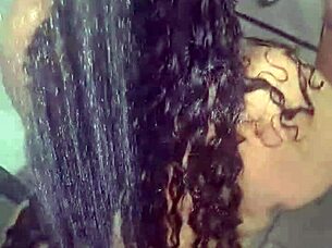 voyeur catches brunette milf with huge tits riding black monster cock cowgirl style