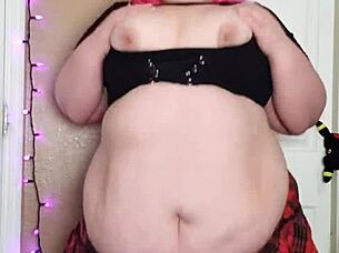 hairy bbw spreads plump pussy lips no panties needed