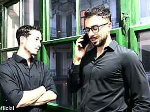 real estate agent ravaged by three cocks double penetration destroys ass at work