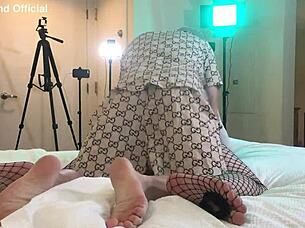 i can't resist fucking this sexy blonde tgirl rapper style bareback