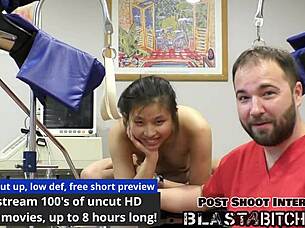 Patient Raya Nguyen Gags on Doctor's Cock Before Hard Pounding Session