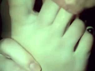 black polish babe worships her own feet with shiny nail polish solo