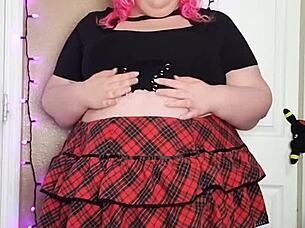 hairy bbw spreads plump pussy lips no panties needed