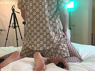 i can't resist fucking this sexy blonde tgirl rapper style bareback