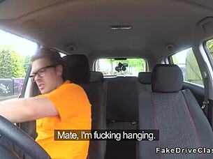 Intense Driving Instructor's Friend Pounds Big Tits Blonde Hardcore