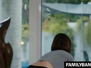 Lone housewife Alexis Fawx fucks young masseuse Jenna Sativa hard!