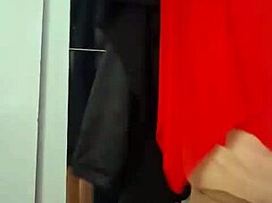 Sexy mature applies cream in sheer panties