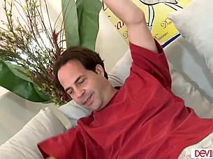 Petite blonde babe loves cum deep in ass