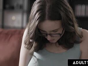 angela white leads shy babe into double penetration orgasm therapy