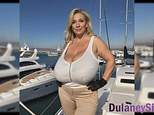 super cute curvy blonde mom bounces her huge tits