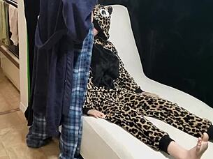 guy sneaks sex doll fuck while kitchen breakfast prep goes on 4k uhd