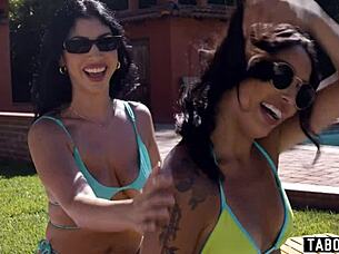 Queenie sateen and vanessa sky's big ass milf threesome