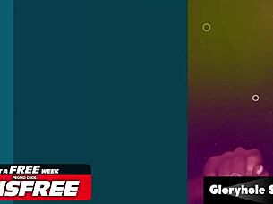 big tittied brunette slurps gloryhole cocks for hot cum