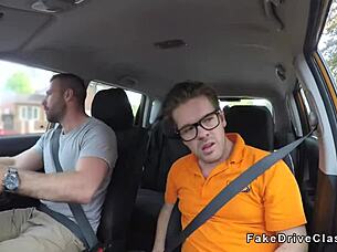 Intense Driving Instructor's Friend Pounds Big Tits Blonde Hardcore