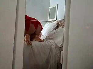 Sexy mature applies cream in sheer panties