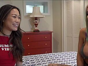 minnie scarlet vanessa skye share petite asian threesome cocks