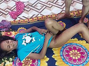 cute ebony slut hanif popy khatun rides two friends at home