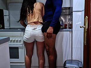 stepdad catches me in kitchen and fucks me hard