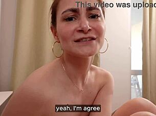 shy teen, your wet pussy takes my cum on those big tits!