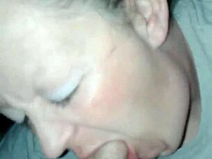 homemade wife delivers sloppy blowjob and swallows cumshot