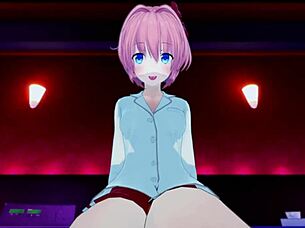 Sayori delivers thighjob and titty fuck bliss