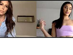 Stepmom And Stepdaughter's Steamy Webcam Masturbation Session