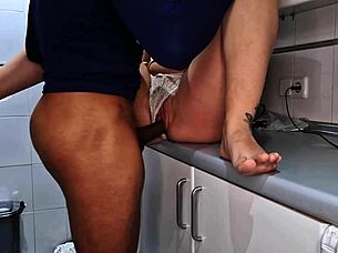 stepdad catches me in kitchen and fucks me hard