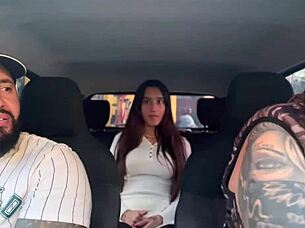 Silicone Teen's Wet Pussy Gets Pounded In Uber Car Ride