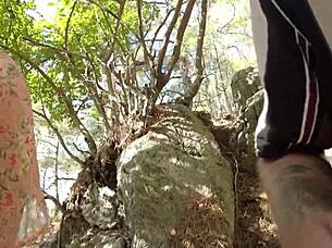 outdoor woods sex with cute girl just met