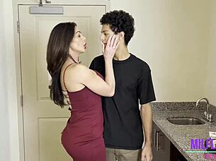 Stepmom Rides Young Cock Cowgirl In Secret Quickie