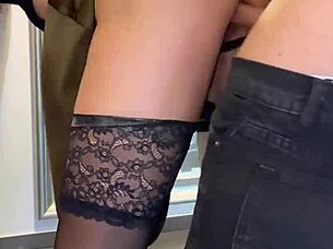 secretly pounding my horny secretary slut's tight wet pussy with huge cock at work