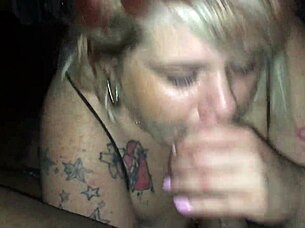 bbw fatty swallows cum in casual homemade action