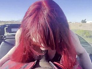 experienced teacher gives public outdoor blowjob