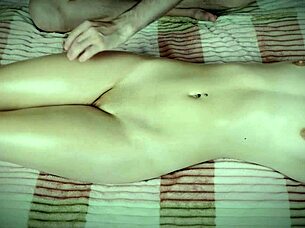 Skinny big ass teen gets sexy oiled body massage