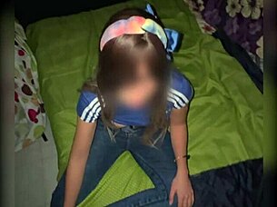 Innocent petite college babe roleplays sexy uniform fun in bed