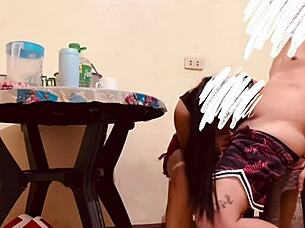 Curvy tenant seduces landlord with dirty talk sex