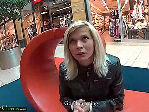 young mall cutie masturbates horny public sex 😈🍑