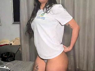 Stressed Brazilian Brunette Teen Unloads on Massive Cock