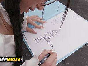 Karma oxi sucks and fucks hot teacher during test