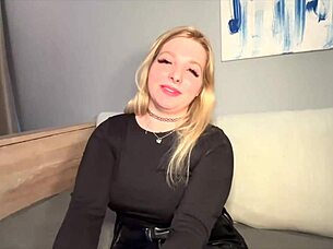 french blonde amateur first threesome tease