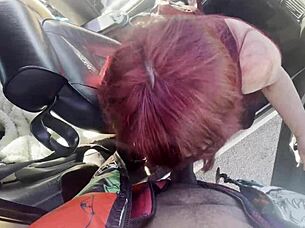 experienced teacher gives public outdoor blowjob