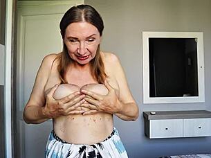 busty mature futanari shares lingerie passion lesson