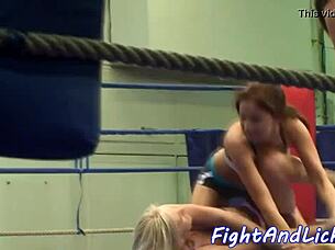 european athletic lesbians wrestle domination fight