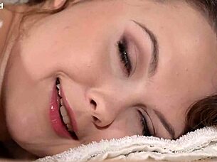 peachy alice tempts masseuse for oiled anal creampie pounding