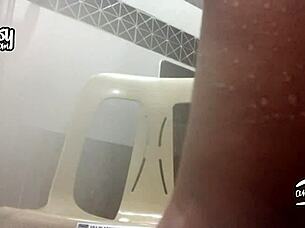 filipina teen moans loud masturbating wet pussy with shower head close up