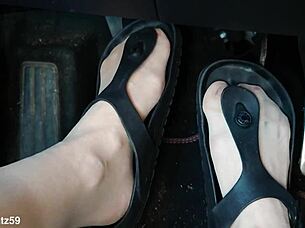 pumping hard in her birkenstocks fetish?